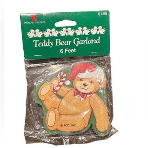 New Sealed American Greetings Teddy Bear Garland Cardboard 6 Feet Christmas Kids